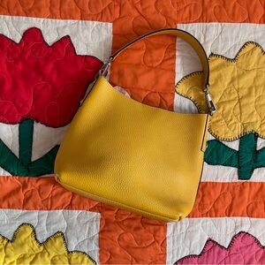 Dooney and Bourke Yellow Pebbled Leather Italy Collection Shoulder Bag